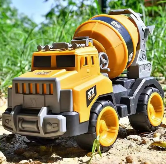 Colorful XY Stunt Truck toy for kids, featuring a friction-powered design with pull-back action, suitable for children aged 3 and up.