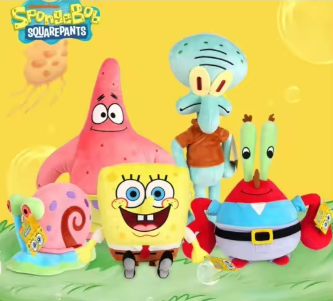 SpongeBob plush dolls – soft and fun cartoon character toys featuring SpongeBob and friends