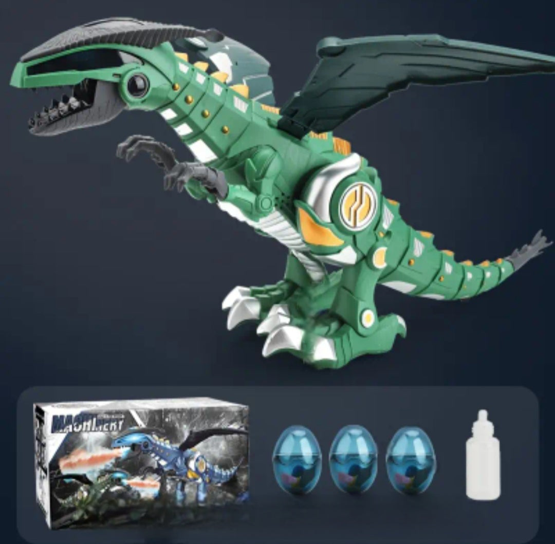 Flying dragon dinosaur toy walking and spray with lights and make sounds