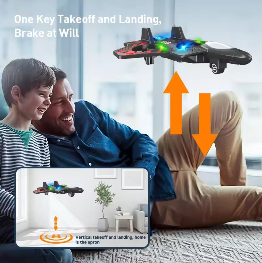 Foam fighter plane/drone 360° stunt tumbling,one key take off,led lights-best kids toy gift