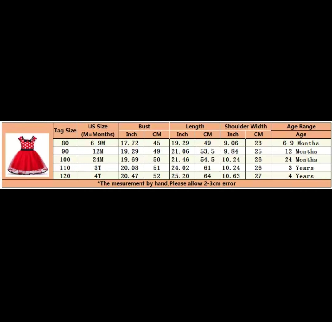 Minnie Mouse Costume – Classic Red Dot Dress with Ears & Bow for Kids ⭐️⭐️⭐️⭐️⭐️ sold 329