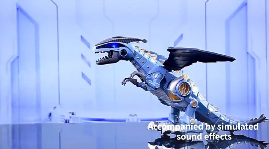 Flying dragon dinosaur toy walking and spray with lights and make sounds