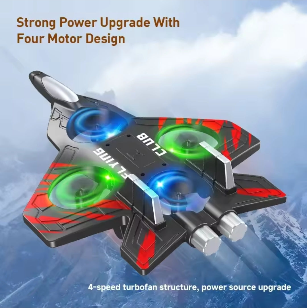 Foam fighter plane/drone 360° stunt tumbling,one key take off,led lights-best kids toy gift