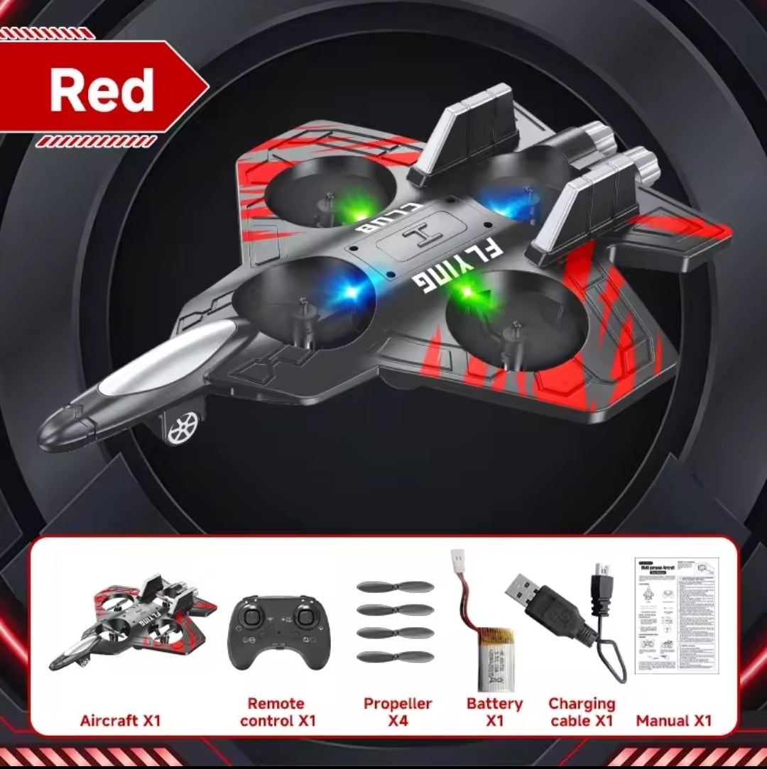 Foam fighter plane/drone 360° stunt tumbling,one key take off,led lights-best kids toy gift
